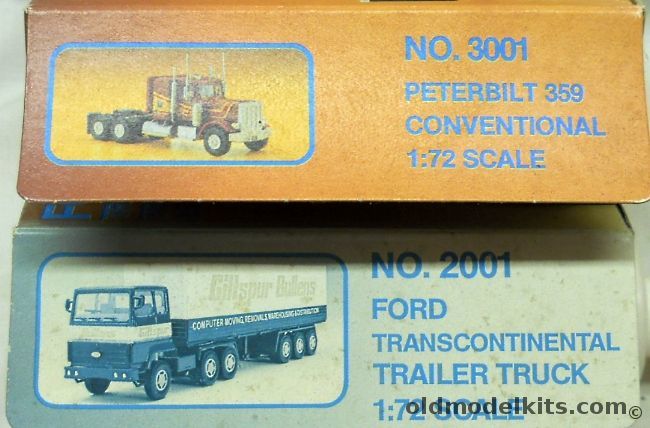 ScanKit 1/72 Peterbilt 359 Conventional and Ford Transcontinental Truck and Trailer, 2001 plastic model kit